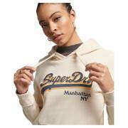 Sweatshirt med huva för kvinnor Superdry Vintage Logo Borough