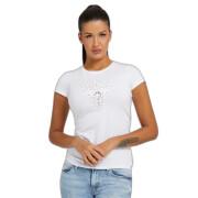 Kortärmad T-shirt för kvinnor Guess Eyelet Floral Logo R3